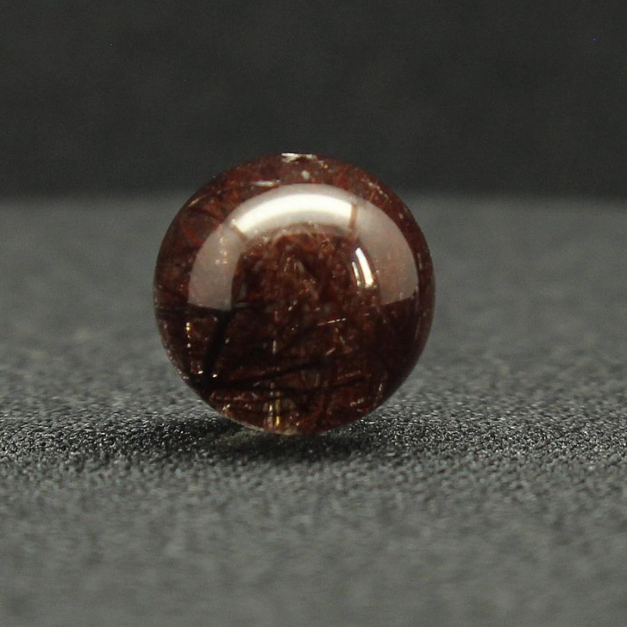 天然石 落ち着いた重厚感 ゴールドルチルクォーツ 約12.3ミリ【GHTU68 3g】ハンドメイド 交換用ゴム付＆巾着1枚 【金運ビジネス運】 京海堂の画像
