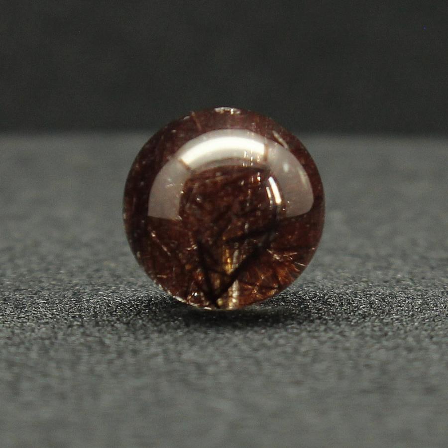 天然石 落ち着いた重厚感 ゴールドルチルクォーツ 約12.3ミリ【GHTU68 3g】ハンドメイド 交換用ゴム付＆巾着1枚 【金運ビジネス運】 京海堂の画像