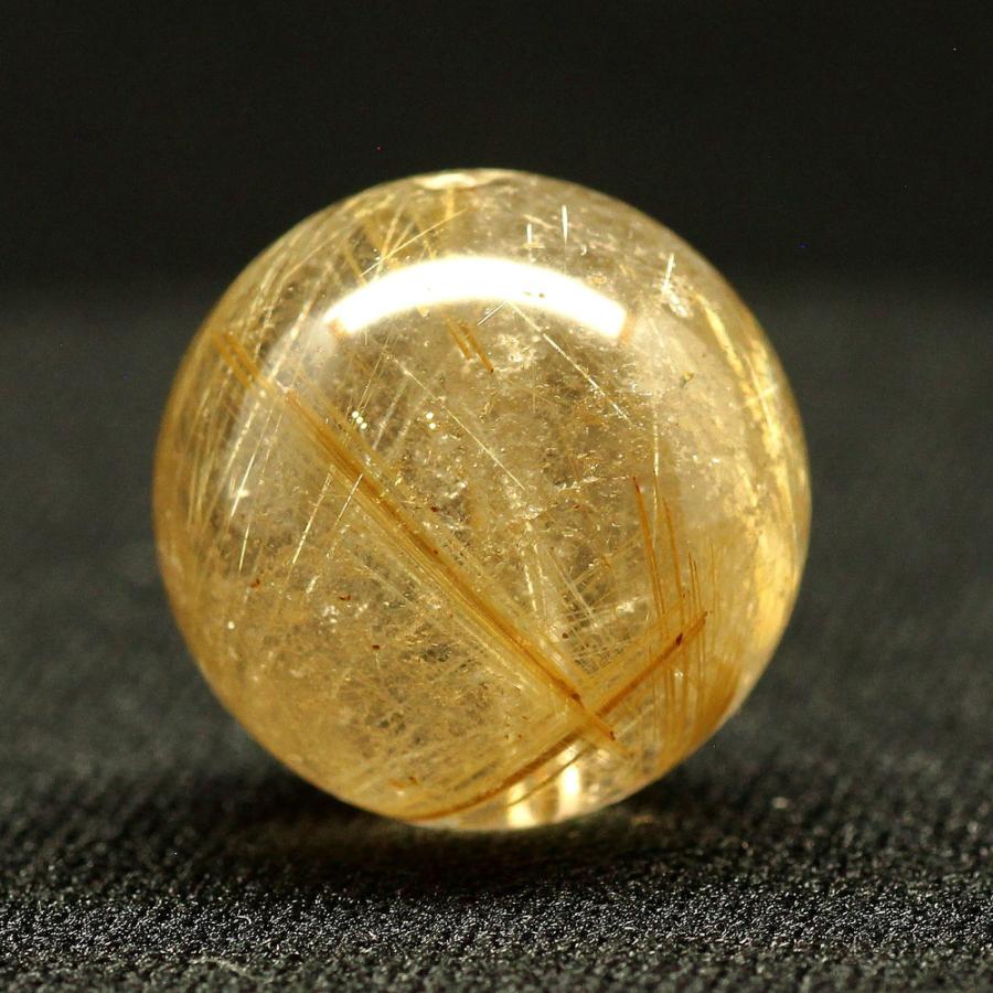 天然石 大粒 ボリューム感と上品な輝き ゴールドルチルクォーツ 約16.7ミリ【GHTU72 7g】1粒売り ハンドメイド 交換用ゴム付＆巾着1枚 お守り 京海堂の画像
