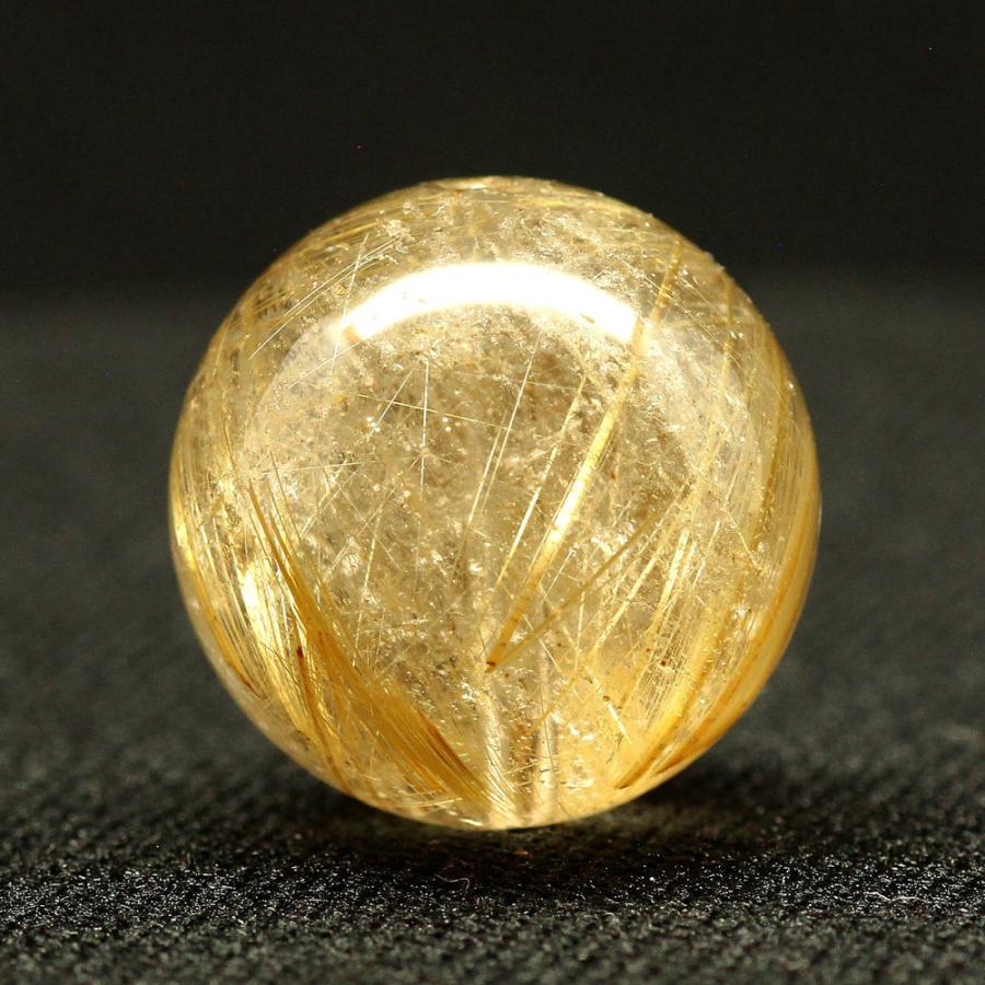 天然石 大粒 ボリューム感と上品な輝き ゴールドルチルクォーツ 約16.7ミリ【GHTU72 7g】1粒売り ハンドメイド 交換用ゴム付＆巾着1枚 お守り 京海堂の画像