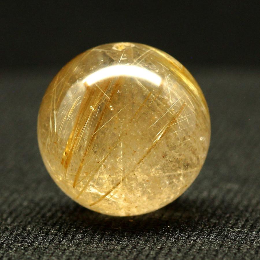 天然石 大粒 ボリューム感と上品な輝き ゴールドルチルクォーツ 約16.7ミリ【GHTU72 7g】1粒売り ハンドメイド 交換用ゴム付＆巾着1枚 お守り 京海堂の画像