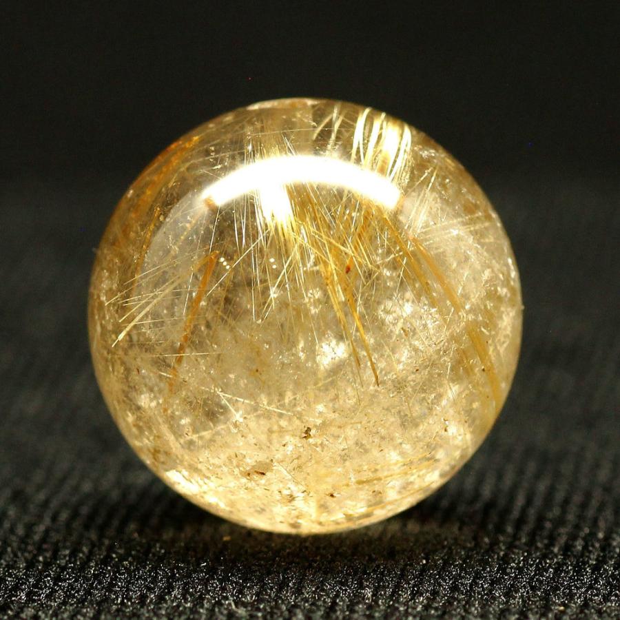 天然石 大粒 ボリューム感と上品な輝き ゴールドルチルクォーツ 約16.7ミリ【GHTU72 7g】1粒売り ハンドメイド 交換用ゴム付＆巾着1枚 お守り 京海堂の画像