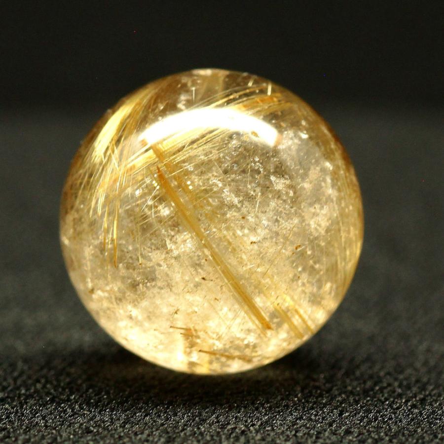 天然石 大粒 ボリューム感と上品な輝き ゴールドルチルクォーツ 約16.7ミリ【GHTU72 7g】1粒売り ハンドメイド 交換用ゴム付＆巾着1枚 お守り 京海堂の画像