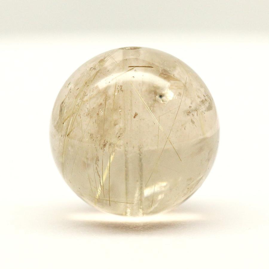 天然石 ゴールドルチル ふんわり上品に輝く シラー入り 約14.5ミリ【GHTU81 4g】1粒売り ハンドメイド 交換用ゴム付＆巾着1枚 お守り 京海堂の画像