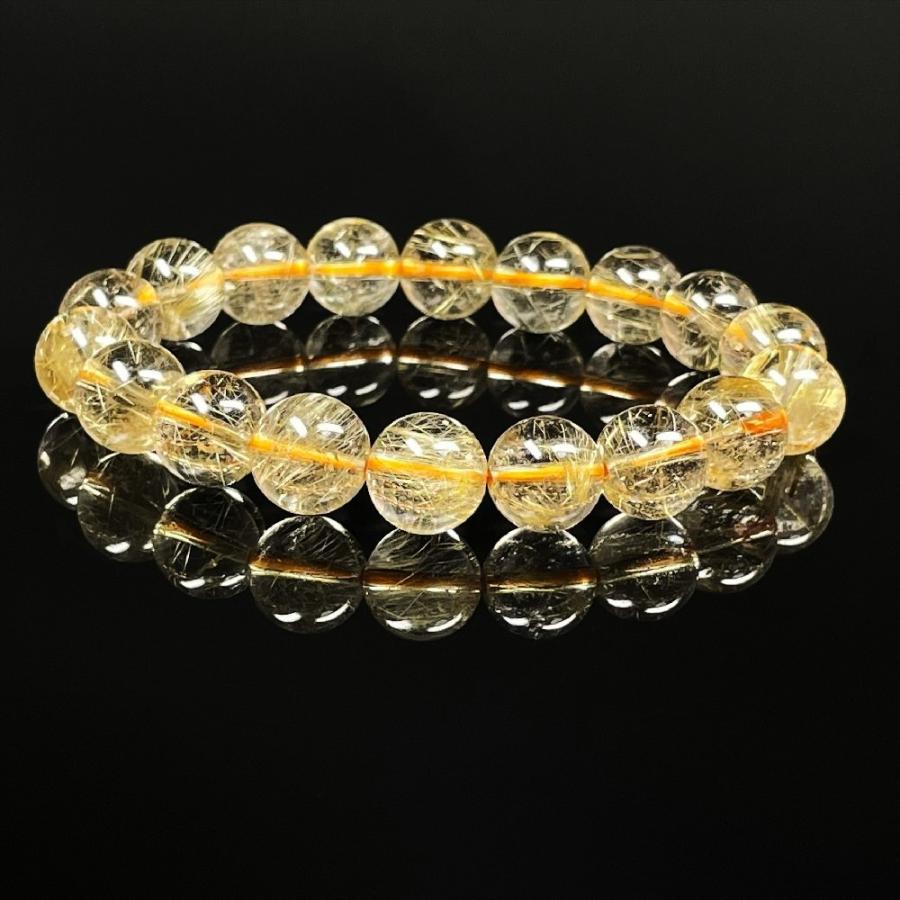 即納&大特価】 透明感抜群☆金運最強☆多彩ルチルブレスレット