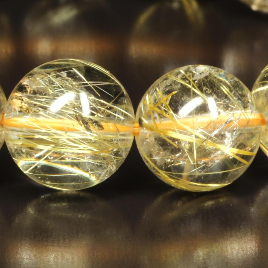 一点物 おすすめ ゴールドルチル ブレスレット 10ミリ 虹入り水晶 最強