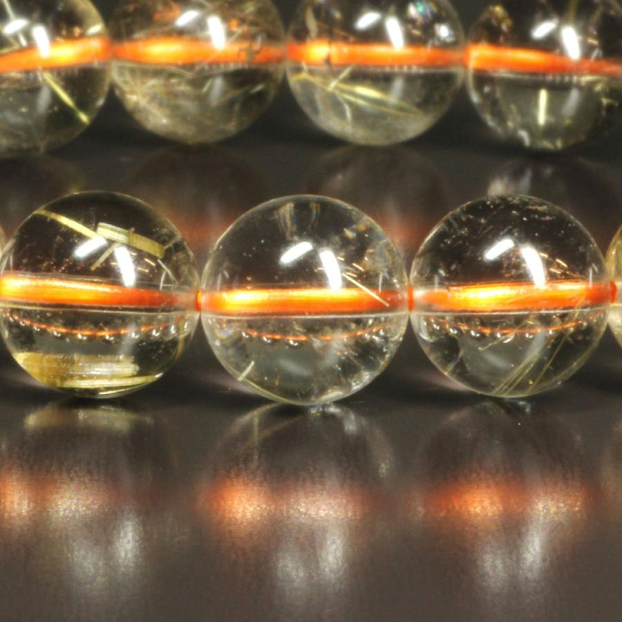 一点物【優しい金糸が美しい】 ゴールドルチル 粒売り 10ミリ 水晶のお守り