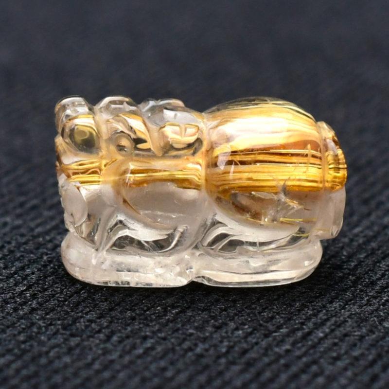 艶やかな透明感と太金針の迫力】1点物 ゴールド タイチンルチル