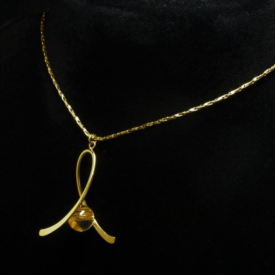 おすすめ ハンドメイド タイチンルチルネックレス HPR1 ツイストバチカンリボン スエッジチェーン 42cmの画像