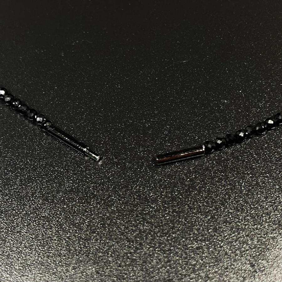 K18 18金 ビーズ ブラックオニキス ネックレス/ KGn1 ケース付