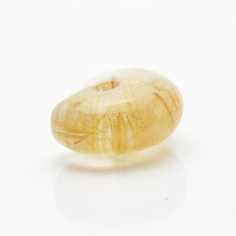 幸運を呼ぶ金色勾玉】人気 勾玉 ゴールド ルチル クォーツ 一点物