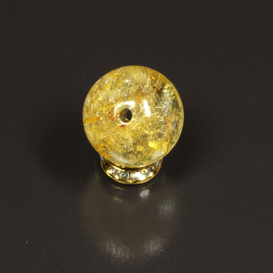 一点物【金色の針がカッコいい】タイチンルチル 10ミリ 粒売り 貫通穴あり タイチンルチル 黄金針がカッコいい 10ミリ 一点物 1粒売り KTT 15