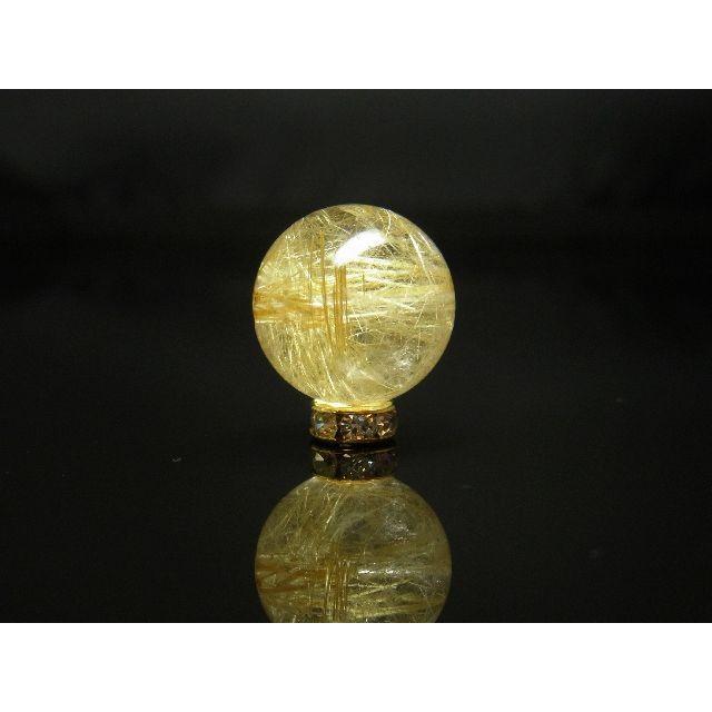 写真現物 粒売り 1点物 タイチンルチルクォーツ（金針水晶）17−18ミリ KYT31 ハンドメイド 金針水晶の画像