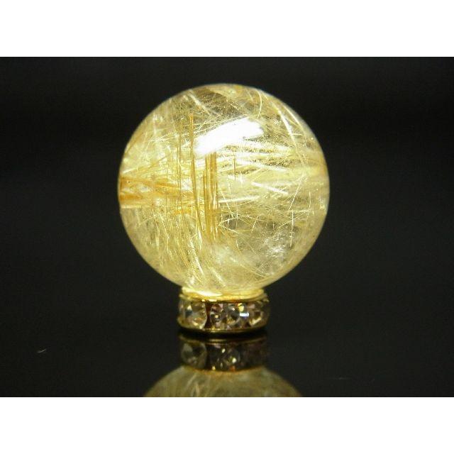 写真現物 粒売り 1点物 タイチンルチルクォーツ（金針水晶）17−18ミリ KYT31 ハンドメイド 金針水晶の画像
