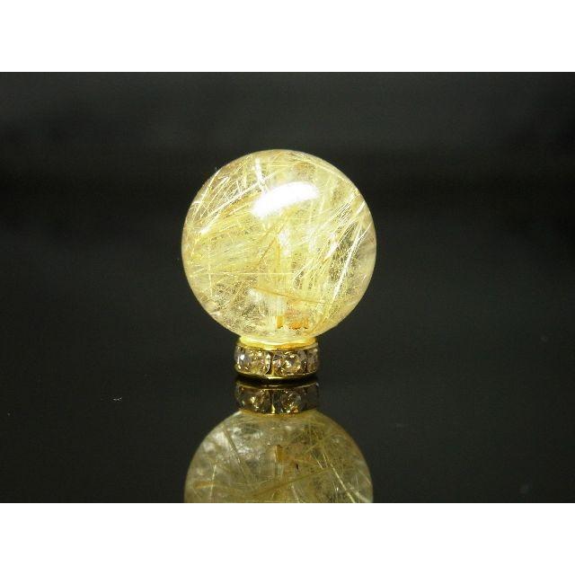 写真現物 粒売り 1点物 タイチンルチルクォーツ（金針水晶）17−18ミリ KYT31 ハンドメイド 金針水晶の画像