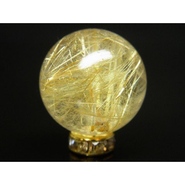 写真現物 粒売り 1点物 タイチンルチルクォーツ（金針水晶）17−18ミリ KYT31 ハンドメイド 金針水晶の画像