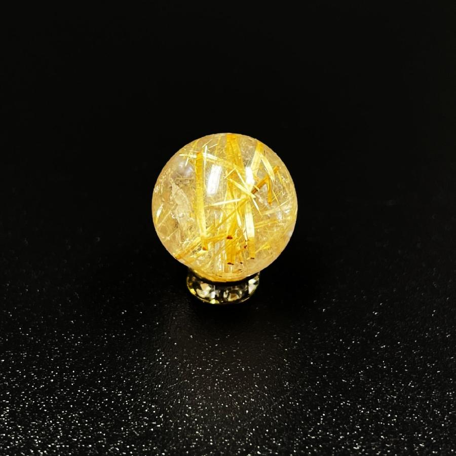 ゴールド タイチンルチル 10ミリ 1粒売り 金針水晶 抜群の透明感で運気