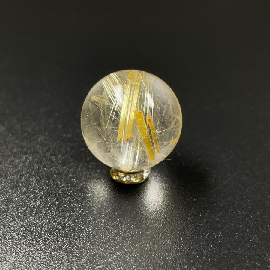 金針の入り方が魅力的 14ミリ 一点物 1粒売り ゴールド タイチンルチル