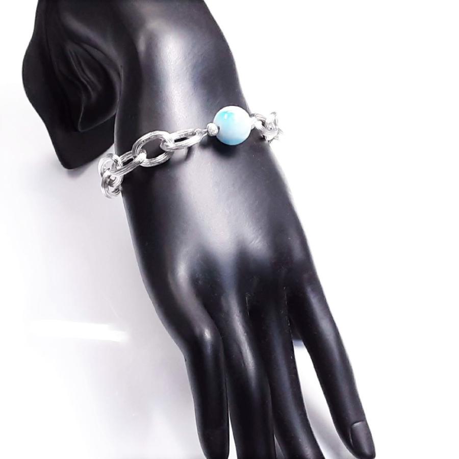 天然石ブレスレット 大粒13 mm ラリマー きらきら輝く 10ミリ 幅 人気