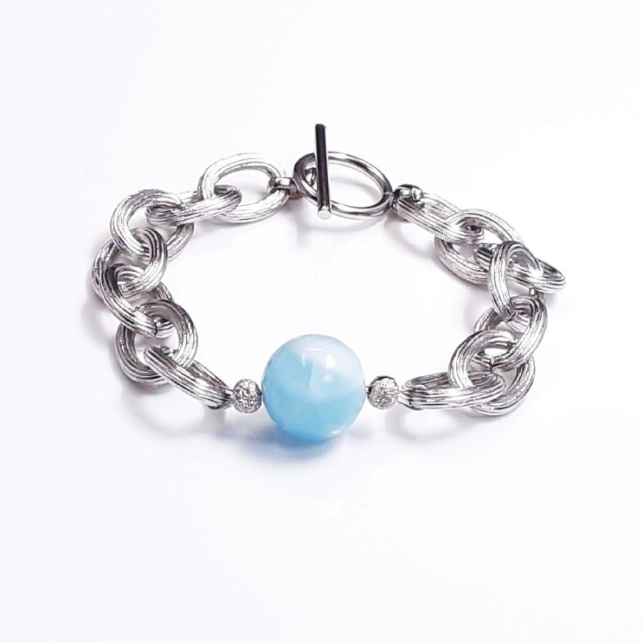 高品質♪ラリマー13mm 高品質++]ラリマーブレスレット（約13.5mm玉） - 埼玉県吉川市の