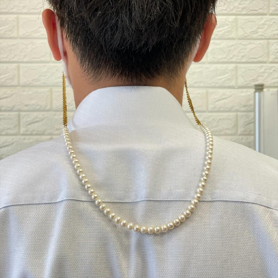 3WAYで活躍するアイテムパール＆64面カット喜平メガネチェーン（グラス