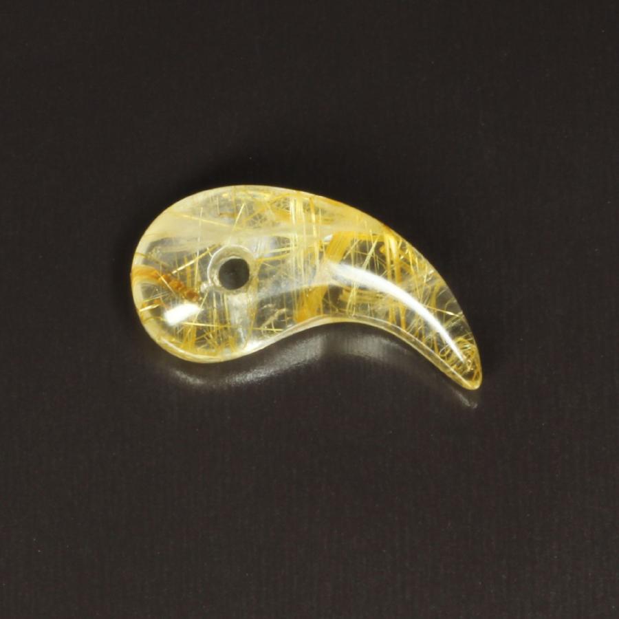 ゴールドルチル 勾珠強運を引き寄せる 一点物 MR125 金針水晶