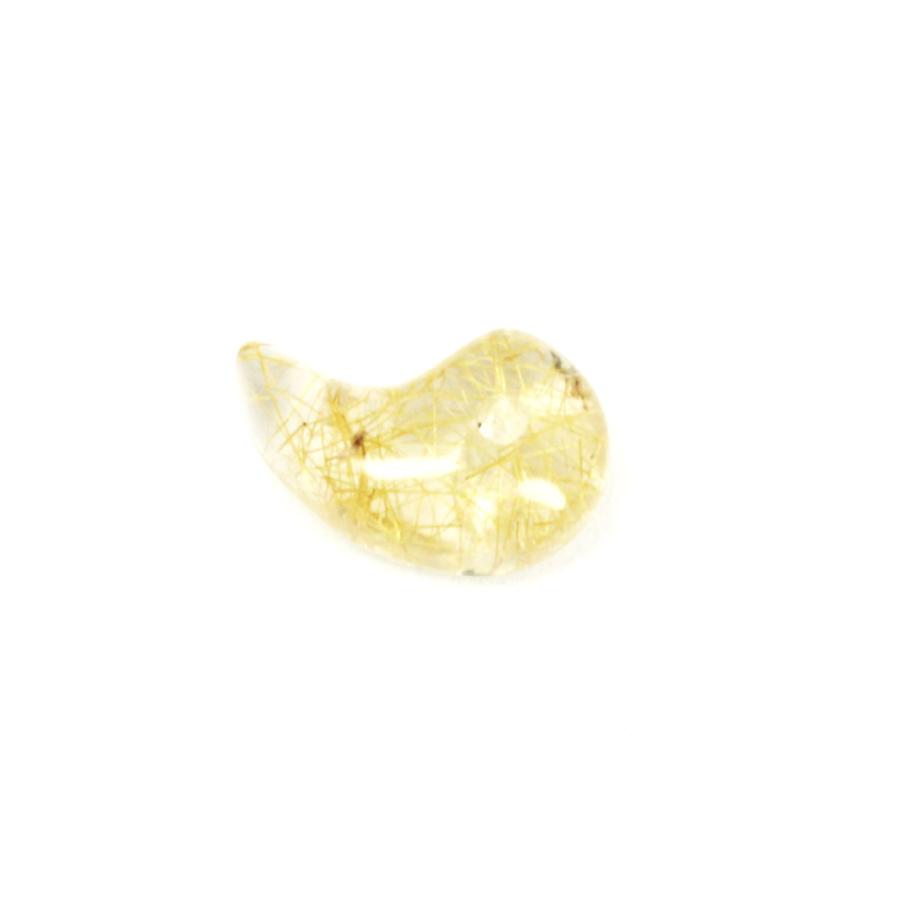 おすすめ一点物 透明度抜群 ゴールドルチル 勾珠Ｍｒ55 金針水晶 お守り効果 力が宿る パワーストーン   プレゼントの画像