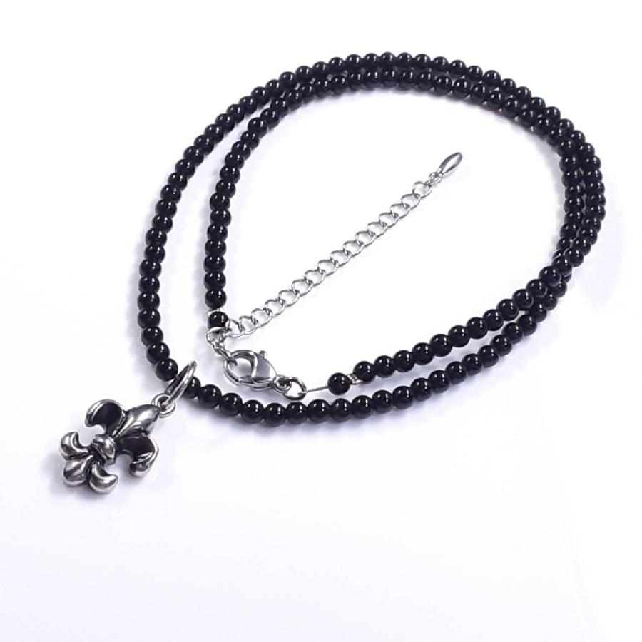 とにかく売れてます!! フレアクロス ブラックオニキス 天然石 ネックレス 漆黒 アクセサリー  送料無料 / 京海堂 |  | 15