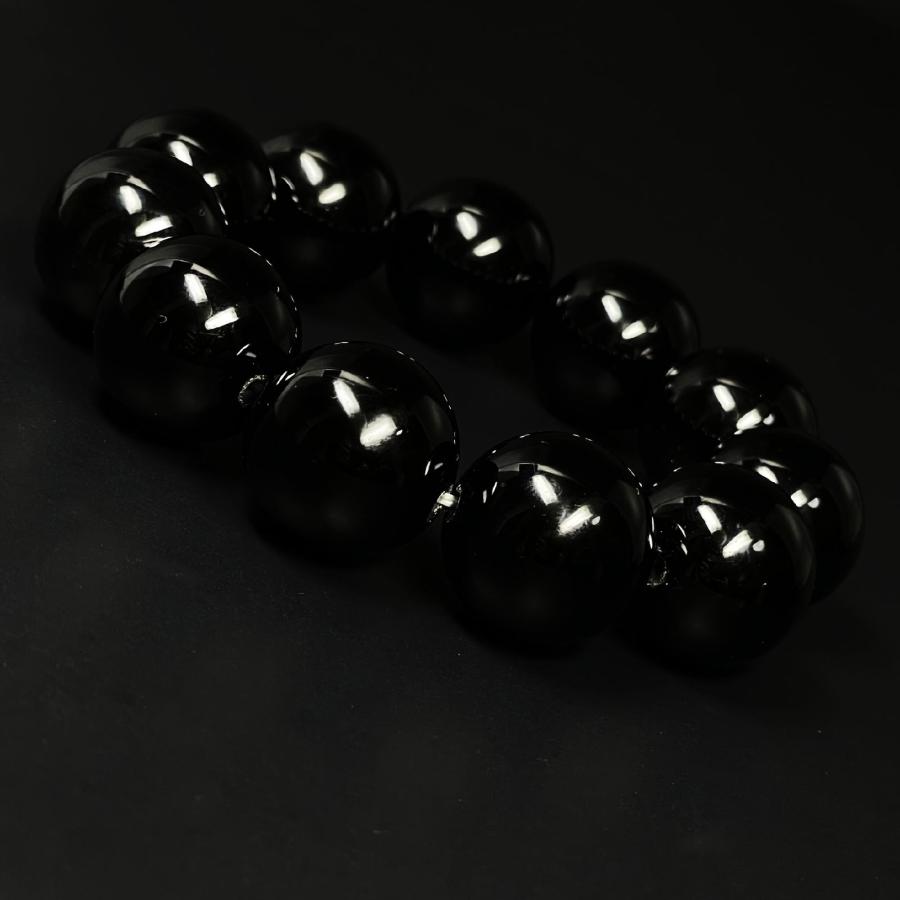 目標達成をサポート最強 開運 ブラックオニキスブレスレット 20ミリ 黒