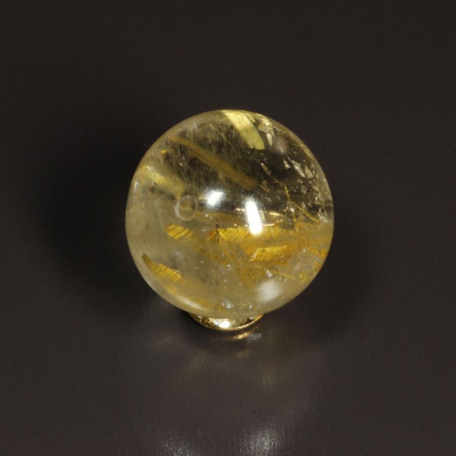 一点物 虹の光が神秘 タイチンルチル 13ミリ 極太金針水晶 粒売り 貫通