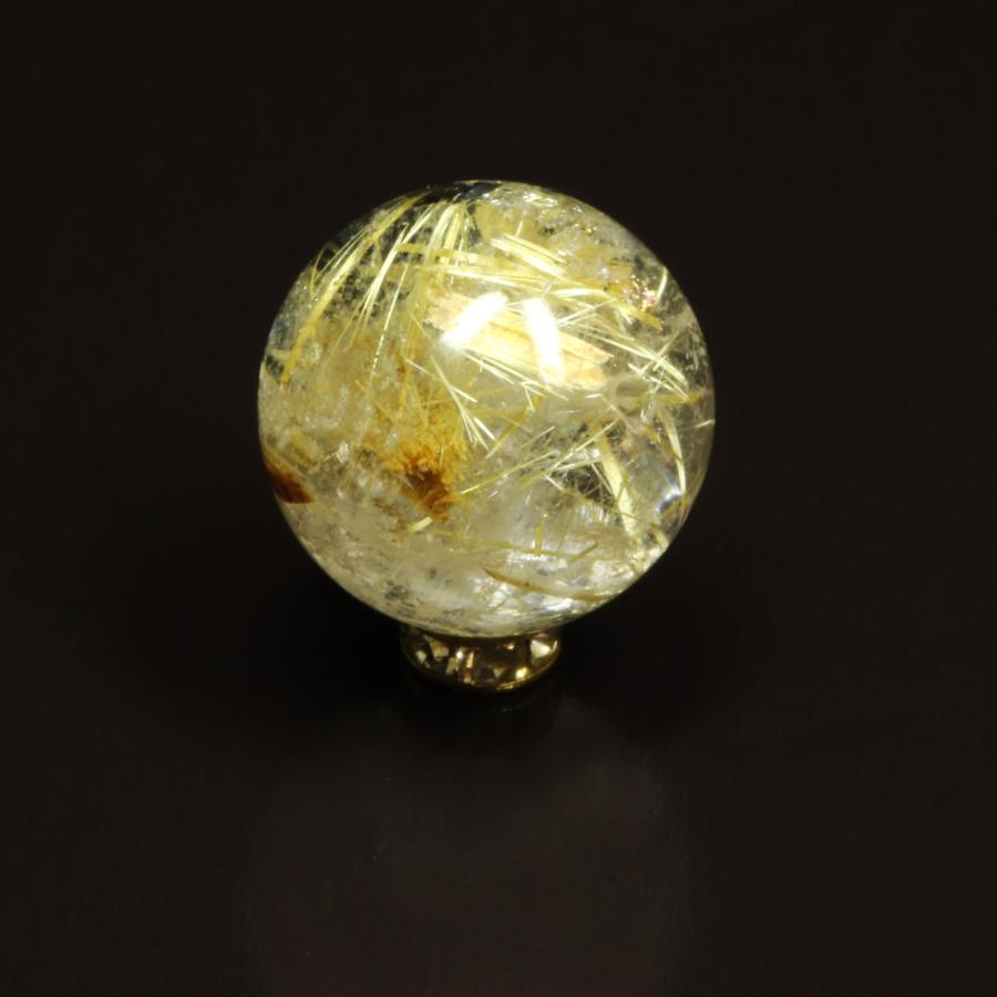 ルチル最強のエネルギー 1粒売り 14ミリ 太陽放射タイチンルチル ＰＫＨ 8 最強虹入水晶 お守り効果   プレゼントの画像