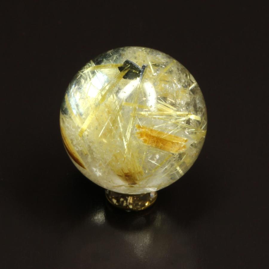 ルチル最強のエネルギー 1粒売り 14ミリ 太陽放射タイチンルチル ＰＫＨ 8 最強虹入水晶 お守り効果   プレゼントの画像