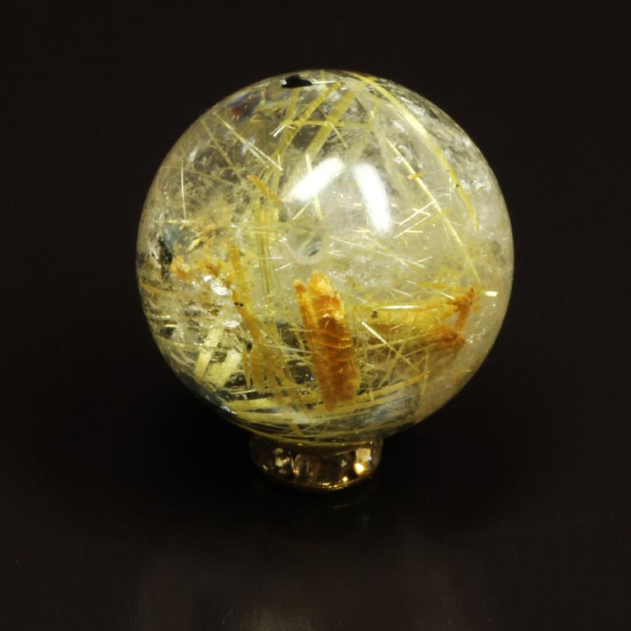 ルチル最強のエネルギー 1粒売り 14ミリ 太陽放射タイチンルチル ＰＫＨ 8 最強虹入水晶 お守り効果   プレゼントの画像