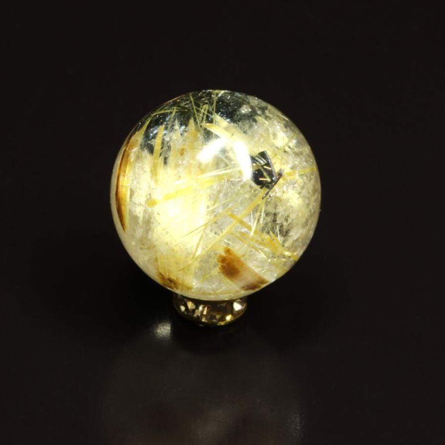 ルチル最強のエネルギー 1粒売り 14ミリ 太陽放射タイチンルチル ＰＫＨ 8 最強虹入水晶 お守り効果   プレゼントの画像