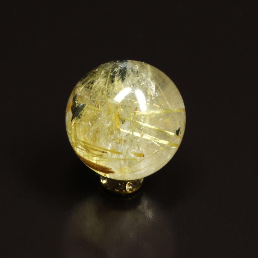 ルチル最強のエネルギー 1粒売り 14ミリ 太陽放射タイチンルチル ＰＫＨ 8 最強虹入水晶 お守り効果   プレゼントの画像