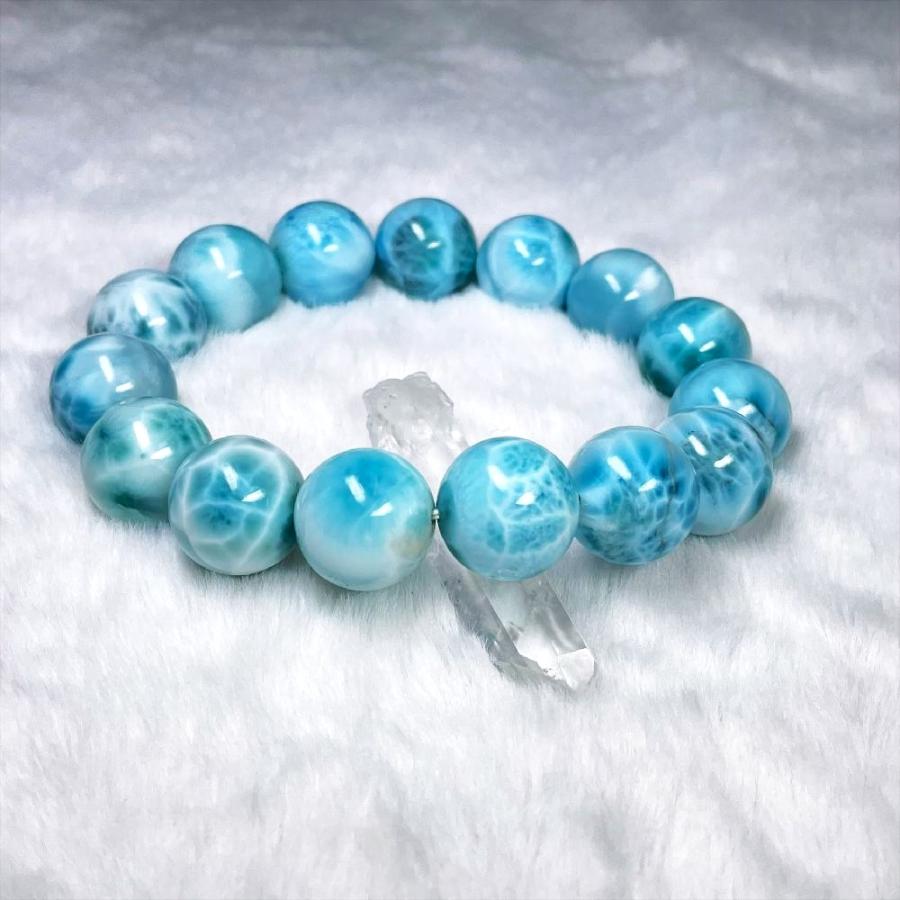 最高の一品16ミリ 一点物 ラリマーブレスレット PLa4 大開運  