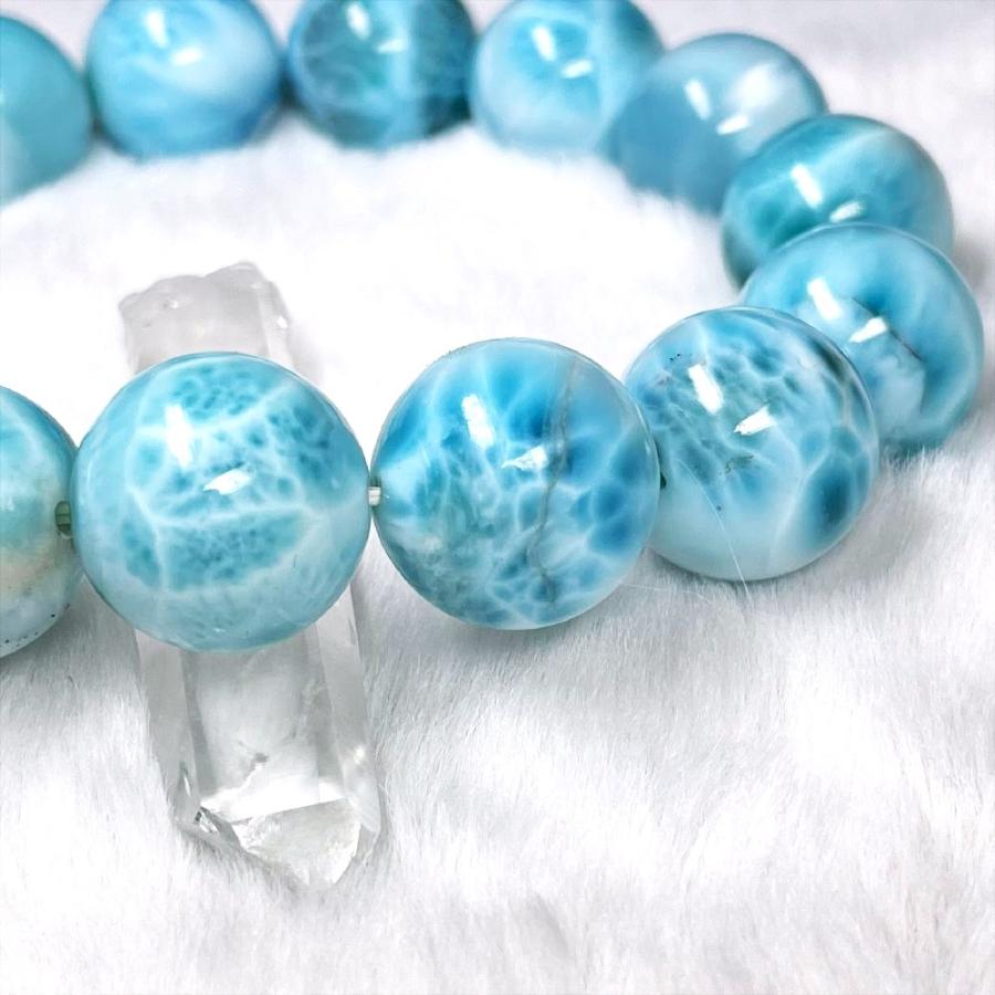 最高の一品16ミリ 一点物 ラリマーブレスレット PLa4 大開運  