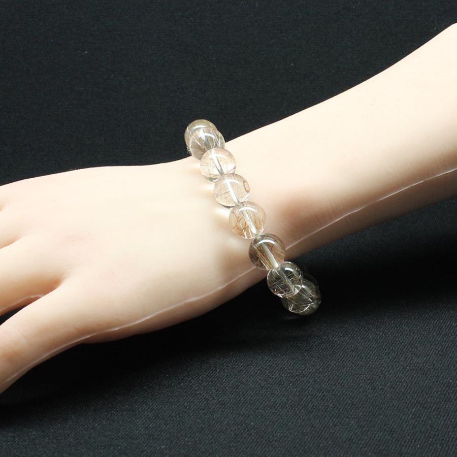 透明度抜群 12ミリ 一点物 シルバールチル ブレスレット 43g PSiR15 銀