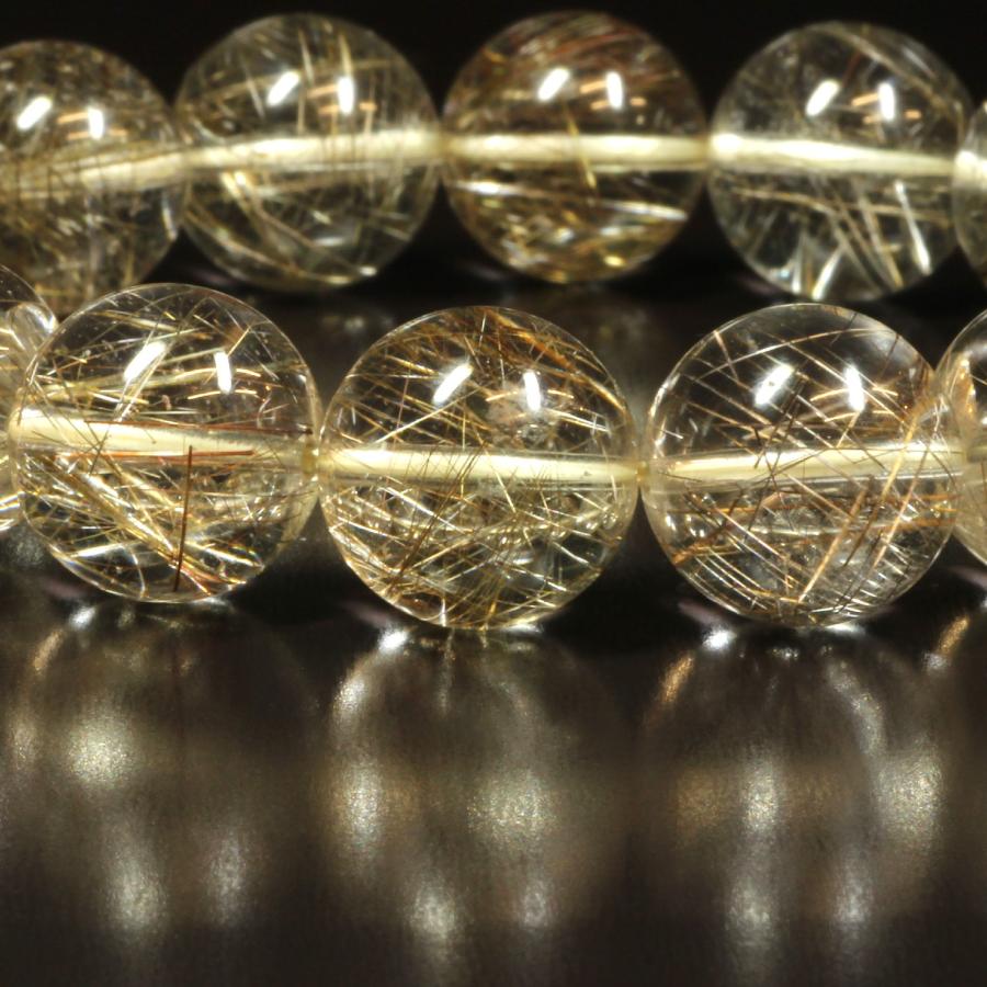 シルバールチル ブレスレット 繊細な銀針がたくさん 一点物 14ミリ PSir6 【開運セット】 虹入り水晶   プレゼントの画像
