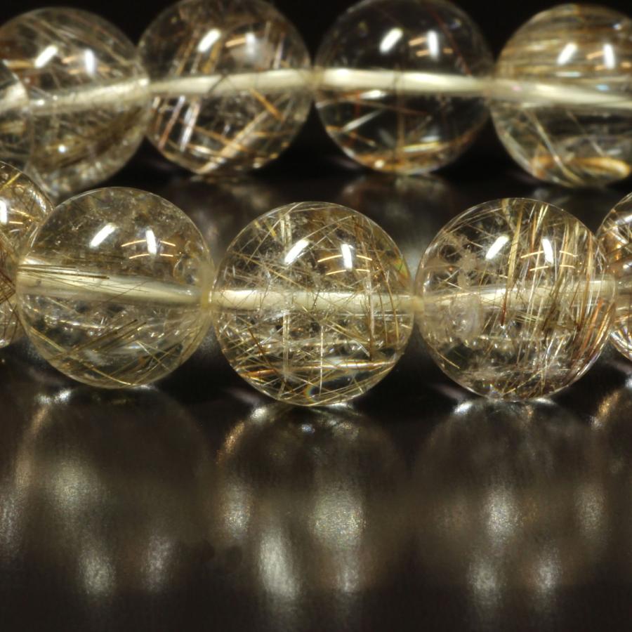 シルバールチル ブレスレット 繊細な銀針がたくさん 一点物 14ミリ PSir6 【開運セット】 虹入り水晶   プレゼントの画像