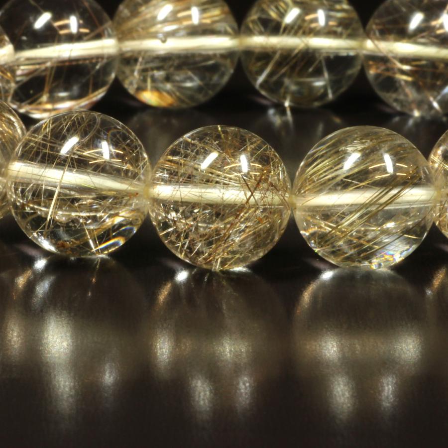 シルバールチル ブレスレット 繊細な銀針がたくさん 一点物 14ミリ PSir6 【開運セット】 虹入り水晶   プレゼントの画像
