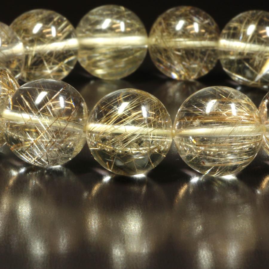シルバールチル ブレスレット 繊細な銀針がたくさん 一点物 14ミリ PSir6 【開運セット】 虹入り水晶   プレゼントの画像