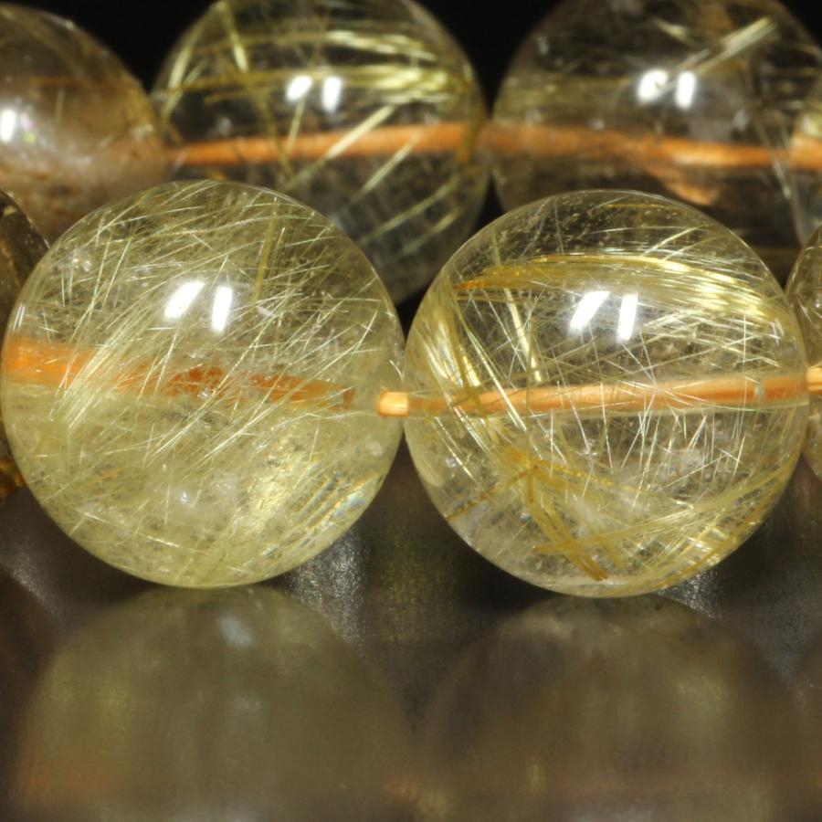 スピリチュアル 1 9ミリ 一点物 タイチンルチルブレスレット 虹入水晶  