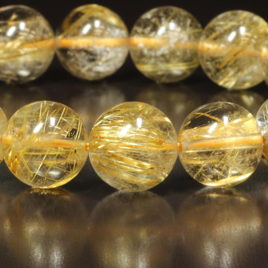 黄金金針の輝きが凄い 11ミリ 一点物 タイチンルチル ブレスレット 36g PTR44 【大開運セット】 動画有の画像