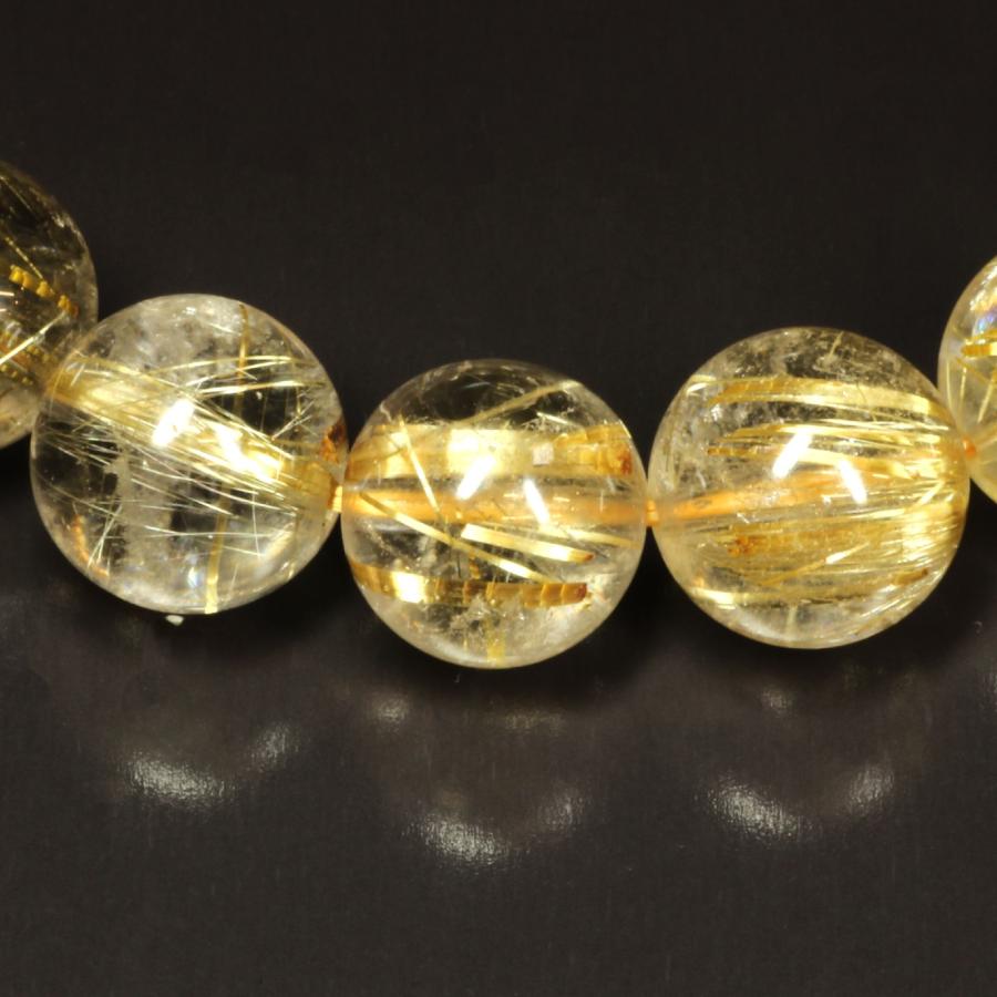黄金金針の輝きが凄い 11ミリ 一点物 タイチンルチル ブレスレット 36g PTR44 【大開運セット】 動画有の画像