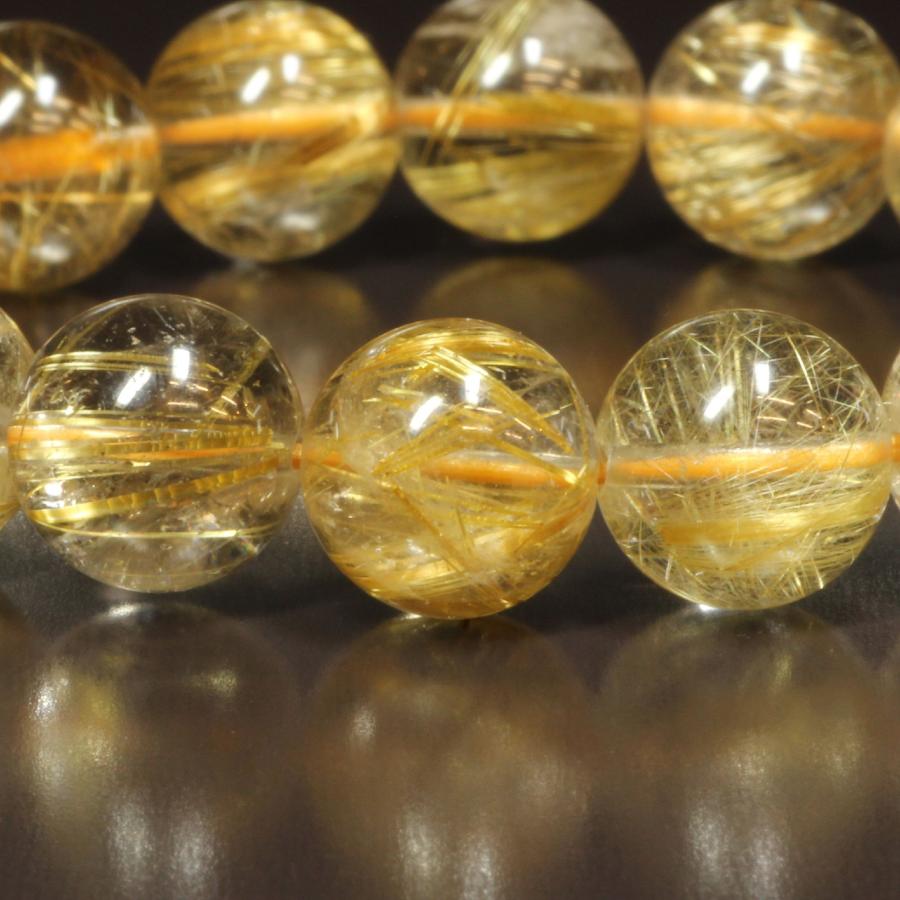 黄金金針の輝きが凄い 11ミリ 一点物 タイチンルチル ブレスレット 36g PTR44 【大開運セット】 動画有の画像