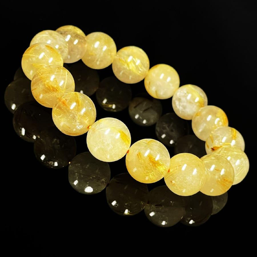 お買い得】１３ミリ お試し価格 一点物 ゴールドルチル ブレスレット