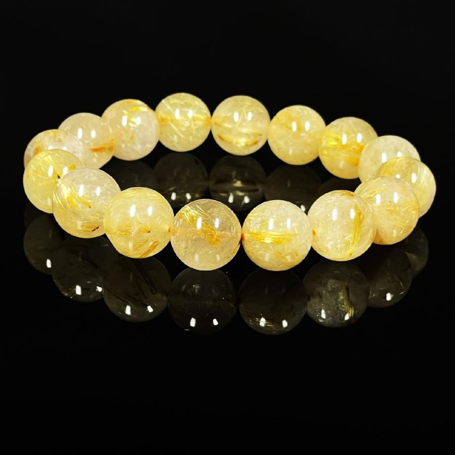 お買い得】１３ミリ お試し価格 一点物 ゴールドルチル ブレスレット