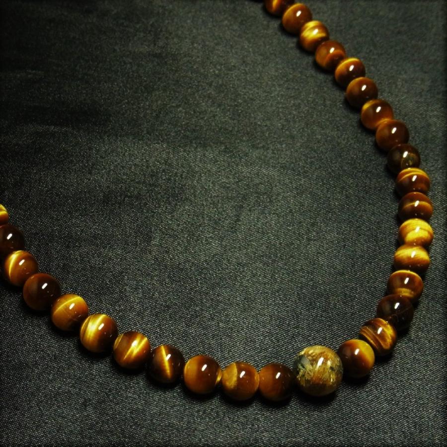 相性抜群の組み合わせ 太陽放射ルチル タイガーアイ 天然石 ネックレス
