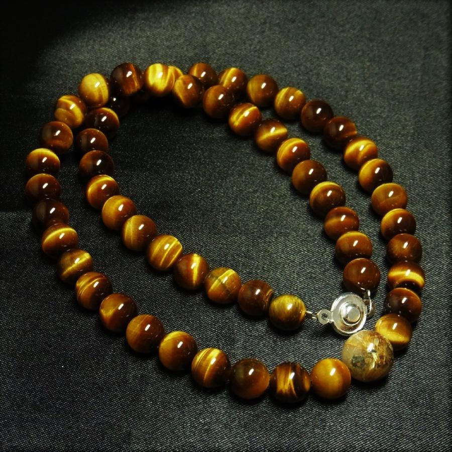 相性抜群の組み合わせ 太陽放射ルチル タイガーアイ 天然石 ネックレス